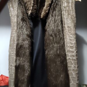 Chaleco de Piel Sintética Marrón Mujer